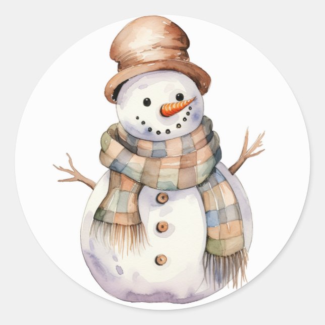 Snowman avec Stickers de Noël Casquette Brown (Devant)