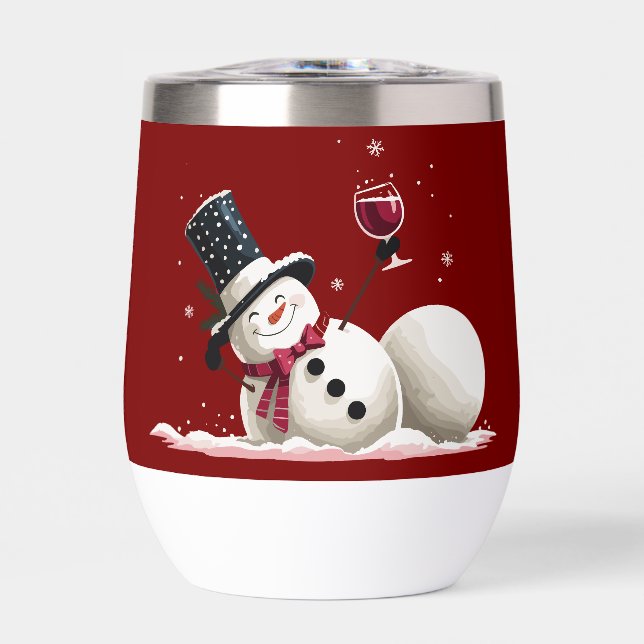 Snowman Avec Vin Noël Cadeau Noël Noël Noël (Avant)