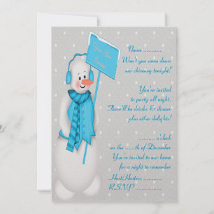 Snowman (bleu) - Invitation