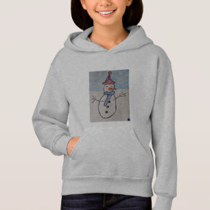 Snowman & Christmas Tree Girls Sweat - shirt à cap