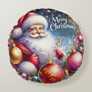 Snowman coloré et ornements Coussin de Noël