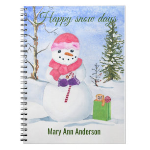 Snowman de la scène hivernale dans Carnet photo sp