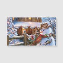 Snowman de Noël avec Aimant aux oiseaux