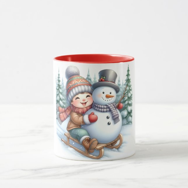 Snowman et amis Kids Christmas Mug (Centre)