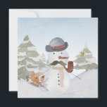 Snowman et Winter Woodland Friends<br><div class="desc">Cette belle collection vibrante de dessins pour enfants, présente une variété de mignons animaux d'aquarelle dans une scène de neige hivernale et un adorable bonhomme de neige entouré de grands arbres recouverts de neige brillant avec la neige légère du soleil brillant, tandis que la neige tombe. Cette jolie illustration de...</div>