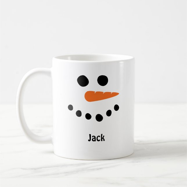 Snowman face tasse à café. Personnalisez avec le n (Gauche)