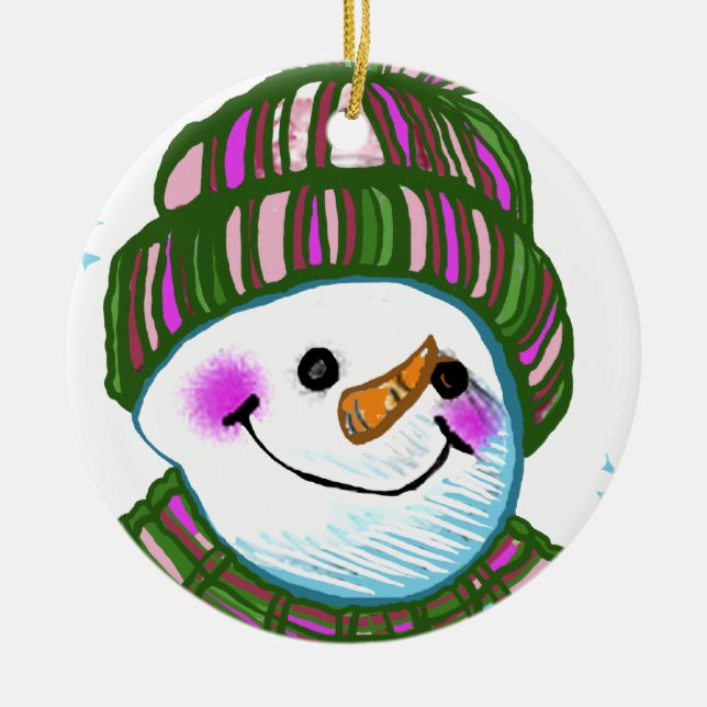 Snowman Granny nom personnalisé ornement (Devant)