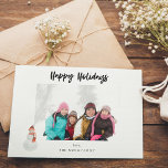 Snowman Happy Holidays Photo - Blanc BK<br><div class="desc">Envoyez une carte de vacances amusante avec votre Snowman Happy Holidays Carte photo. Avec dossier blanc. Voir notre collection de Noël 4 pour une option avec un côté festif et de vacances.</div>