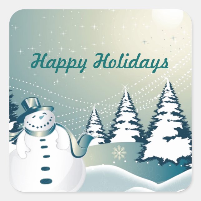SNOWMAN HAPPY HOLIDAYS STICKERS (Devant)