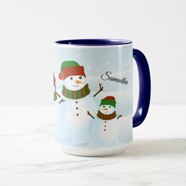 Snowman Holiday Mug personnalisé (Devant droit)