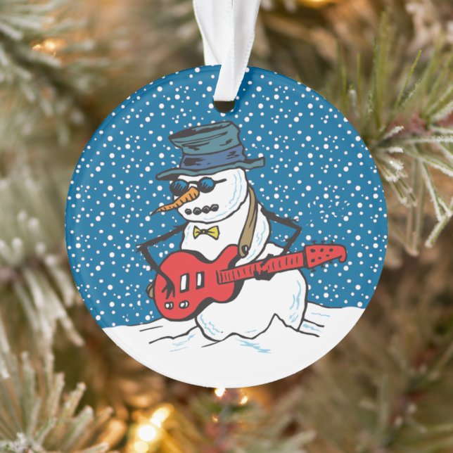Snowman Jouant Une Guitare Électrique (Arbre)