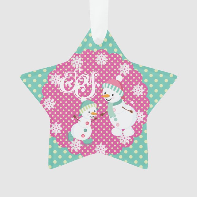 Snowman Joy Star de vacances Ornement acrylique (devant)