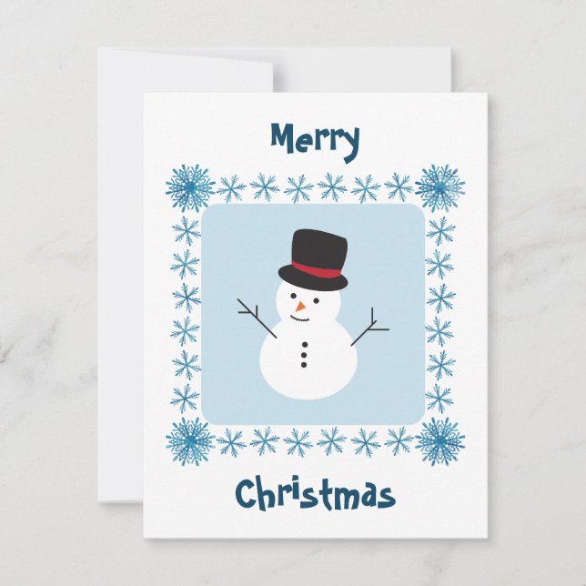 Snowman Joyeux Noël carte de voeux hiver Noël (Devant)
