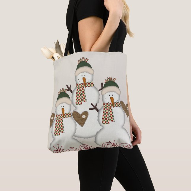 Snowman Joyeux Noël Sacs fourre-tout femmes (De près)