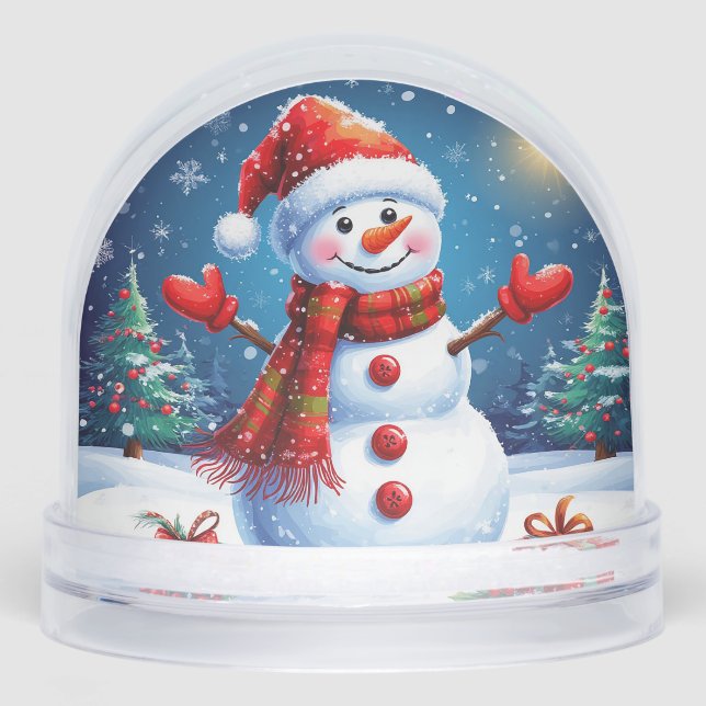 Snowman joyeux portant un chapeau de Père Noël (Avant)