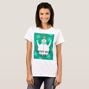 Snowman Joyeux T-shirt féminin pour le Nouvel An