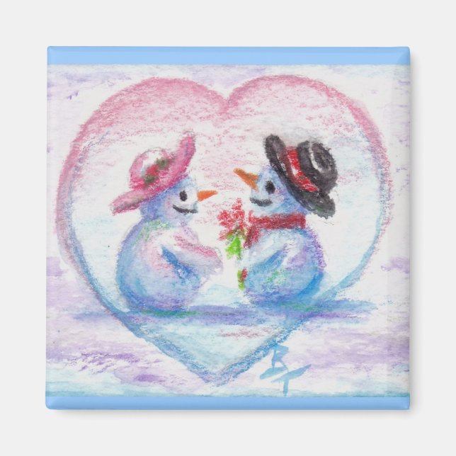 Snowman Love aceo Magnet (Devant)