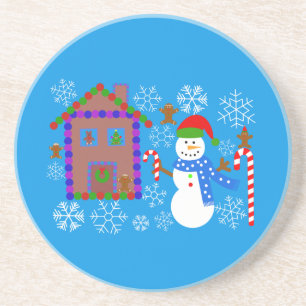 Snowman & Maison #2 Dessous de verre