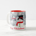 SNOWMAN MERRY CHRISTMAS MUG PERSONNALISÉ<br><div class="desc">Mug De Noël Sur Mesure Avec Snowman Et Joyeux Salutation De Noël.</div>
