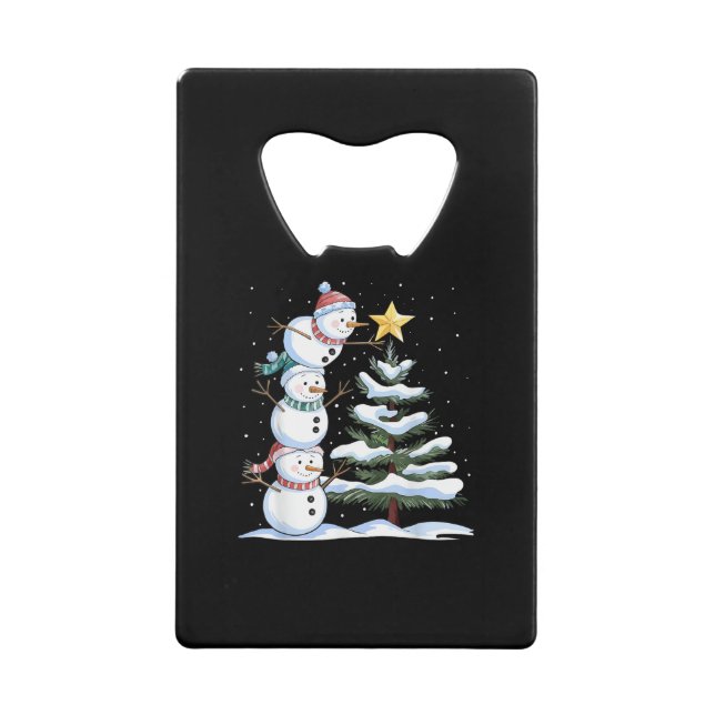 Snowman Merry Christmas Santa Claus Tree Snow Fami (Devant)