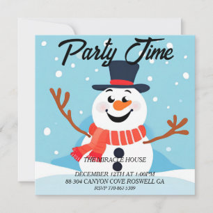 Snowman Noël Fête Invitation