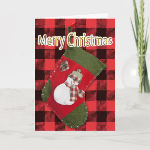 Snowman Noël Stocker Buffalo Plaid Modèle