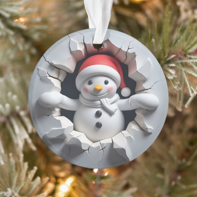 Snowman Ornament Back Festive Design (Arbre)