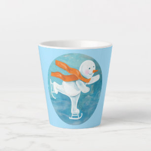 Snowman Patinage sur glace Latte Mug