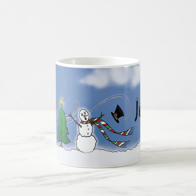 Snowman personnalise Christmas Mug (Centre)