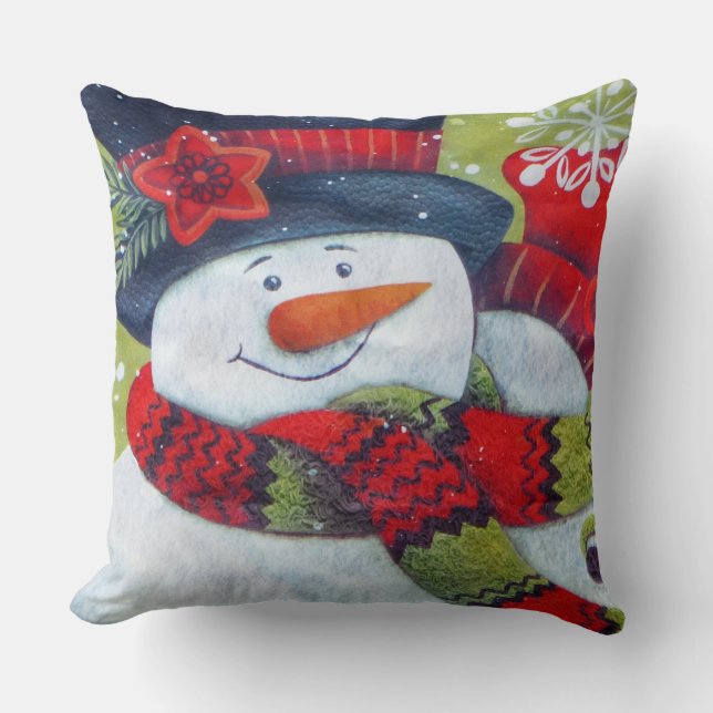 Snowman portant un Coussin d'Écharpe (Recto)