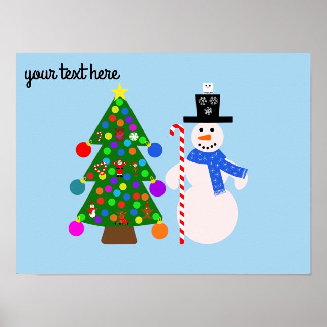 Snowman & sapin de Noël #3 Poster (Devant)