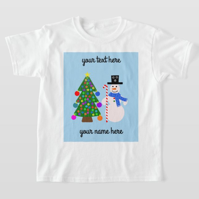 Snowman & sapin de Noël #4 T-shirt (Poser)