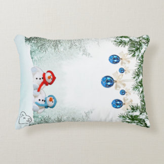 Snowman Scène Coussin personnalisé