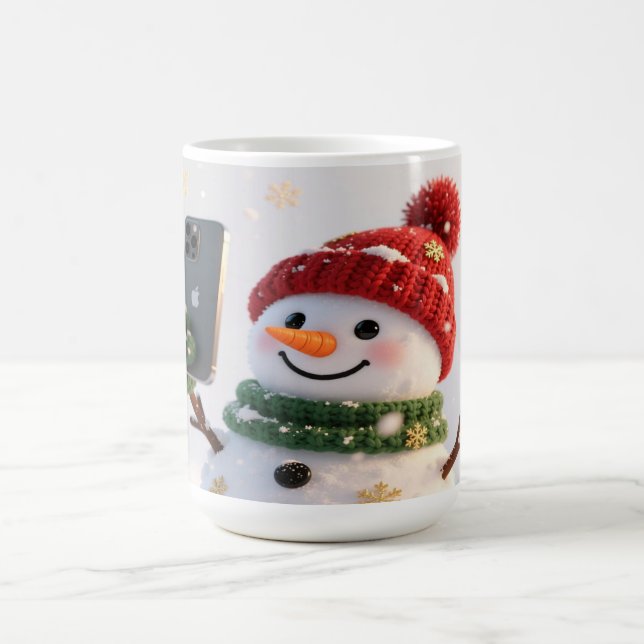 Snowman Selfie Christmas Mug (Centre)