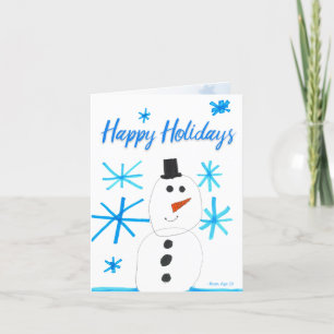 Snowman Snowflake Scène par Ryan Holiday Card