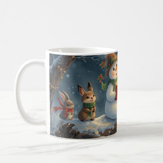  “Snowman Storytime Mug – Woodland Christmas Magic (Gauche)