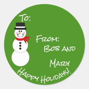 Snowman Vers De Happy Holidays Sticker Cadeau