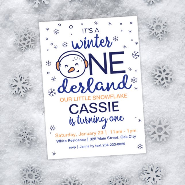 Snowman Winter ONEderland Invitation (Créateur téléchargé)