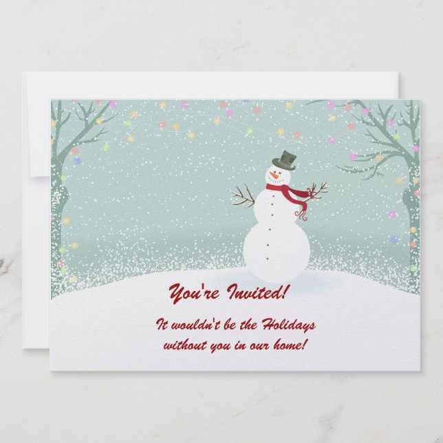 Snowman Winter Scene Fête Invitations (Devant)