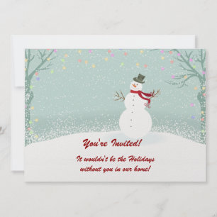 Snowman Winter Scene Fête Invitations
