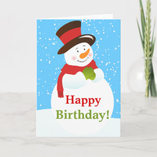 Snowman Winter Wonderland Carte de voeux d'anniver