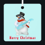 Snowmans ornement de Noël avec guitare - Amusants<br><div class="desc">Snowmans avec guitare Joyeux dessin de Noël - Choisissez / Ajoutez votre texte unique / Nom / Couleur - Faites votre cadeau spécial - Redimensionnez et déplacez ou retirez et ajoutez des éléments / texte avec outil de personnalisation ! Dessin et design par MIGNED. S'il vous plaît voir mes autres...</div>