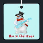 Snowmans ornement de Noël avec guitare - Amusants<br><div class="desc">Snowmans avec guitare Joyeux dessin de Noël - Choisissez / Ajoutez votre texte unique / Nom / Couleur - Faites votre cadeau spécial - Redimensionnez et déplacez ou retirez et ajoutez des éléments / texte avec outil de personnalisation ! Dessin et design par MIGNED. S'il vous plaît voir mes autres...</div>