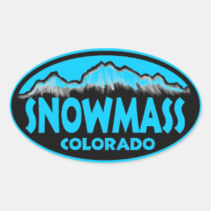 Snowmass Colorado bleu ovale autocollants