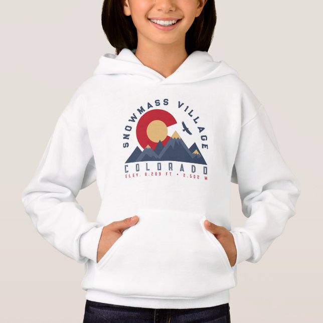 Snowmass Colorado Drapeau Retro Sunset Ski Souveni (Devant)