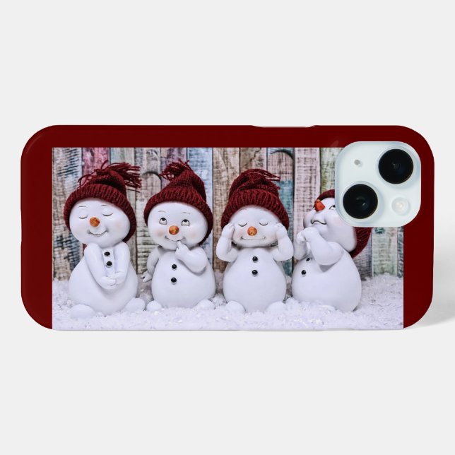 Snowmen Apple iPhone 15 coque (Verso (horizontal))
