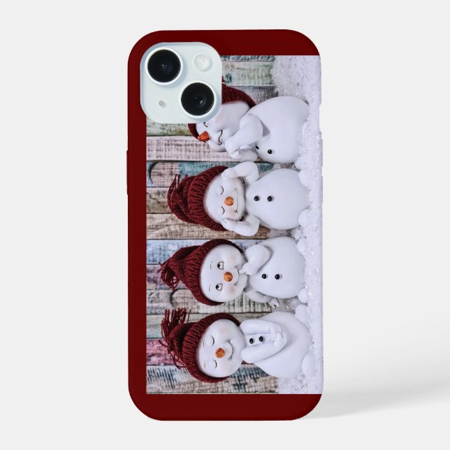 Snowmen Apple iPhone 15 coque (Verso)