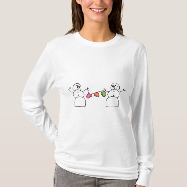 Snowmen avec T-shirts Mittens et cadeaux (Devant)