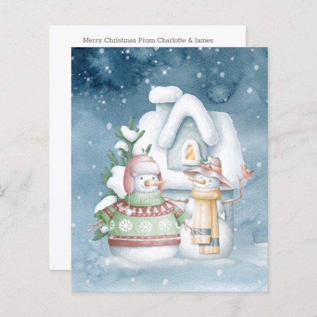 Snowmen BUDGÉTAIRE En Photo Neige Noël (Devant / Derrière)