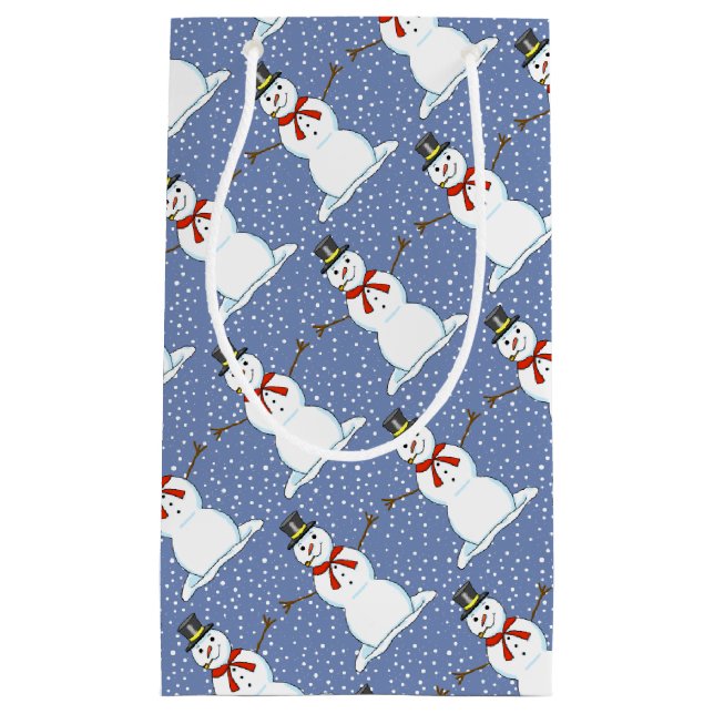 Snowmen dans le sac cadeau de Noël neige (Devant)